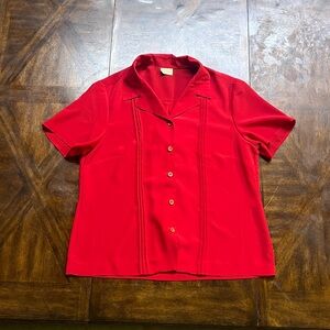 Vintage and vibrant Michele Bold Red button up Shirt